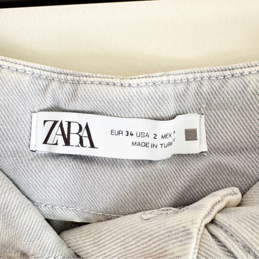 Zara High Rise Balloon Gray Denim Jeans Size 2 - Picture 10 of 13